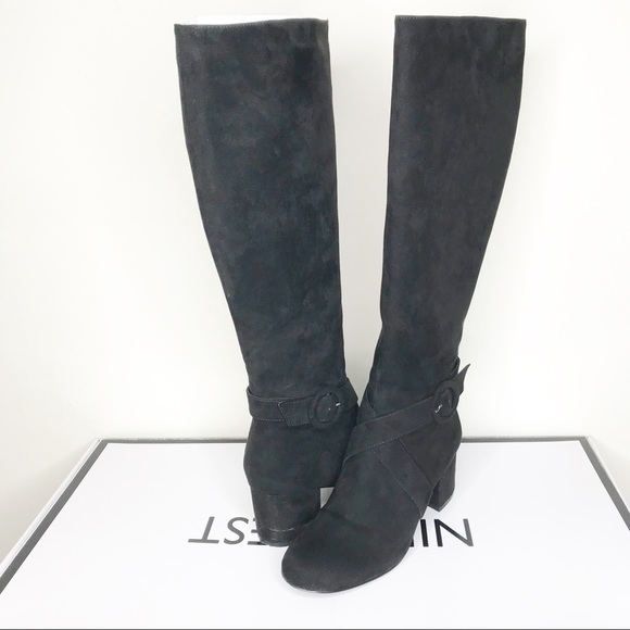 Nine West Shoes - Nine West Black Suede Effect Knee-High Boots